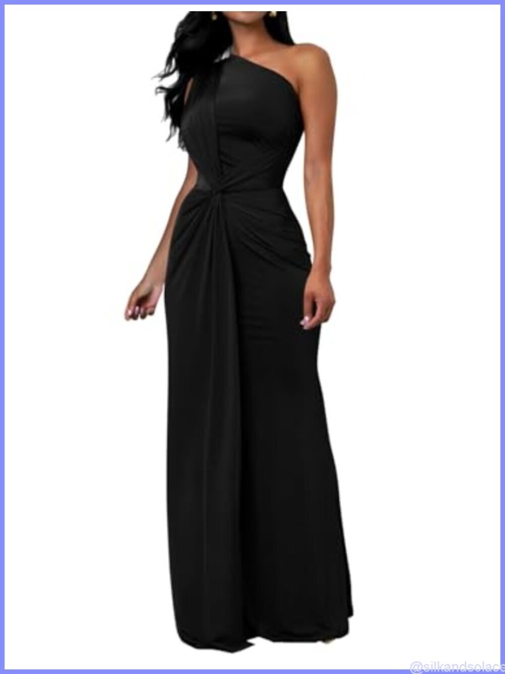 Sleeveless One Shoulder Bodycon Maxi Dress Ruched Stretchy Formal Gown
